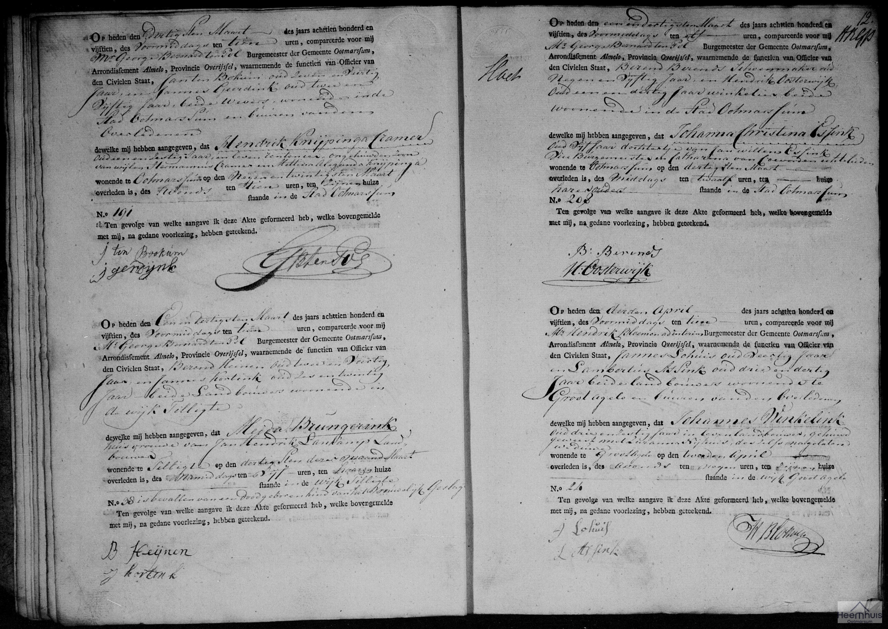 Overlijdensakte van Johannes Winkelink Overlijdensakte van Johannes Winkelink