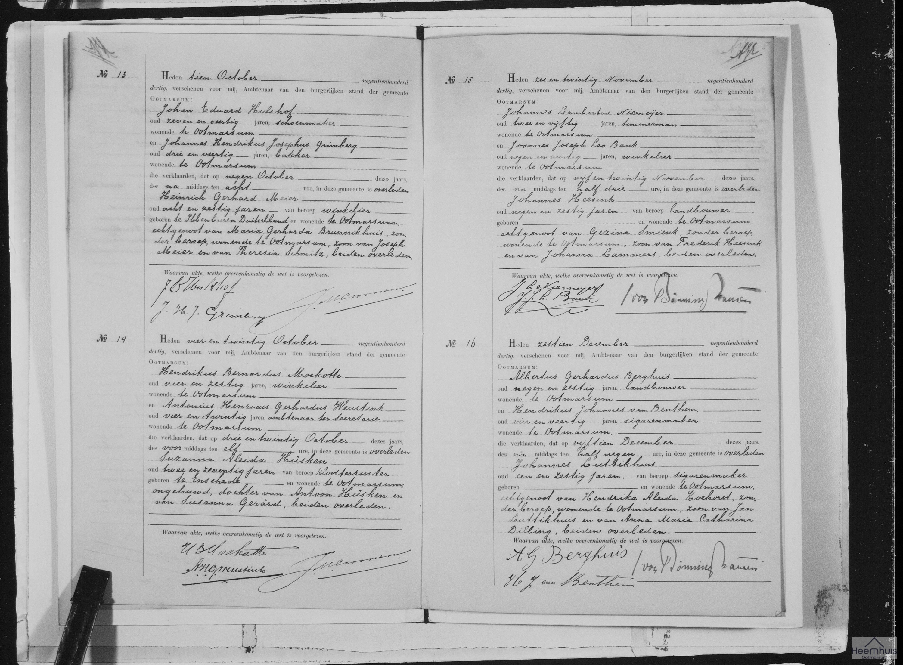 Overlijdensakte van Suzanna Aleida Hüsken Overlijdensakte van Suzanna Aleida Hüsken