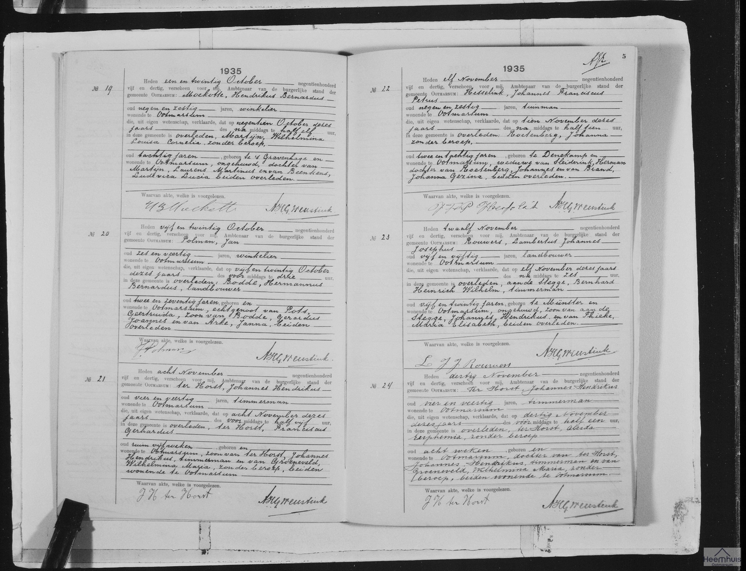 Overlijdensakte van Wilhelmina Louise Cornelia Martijn