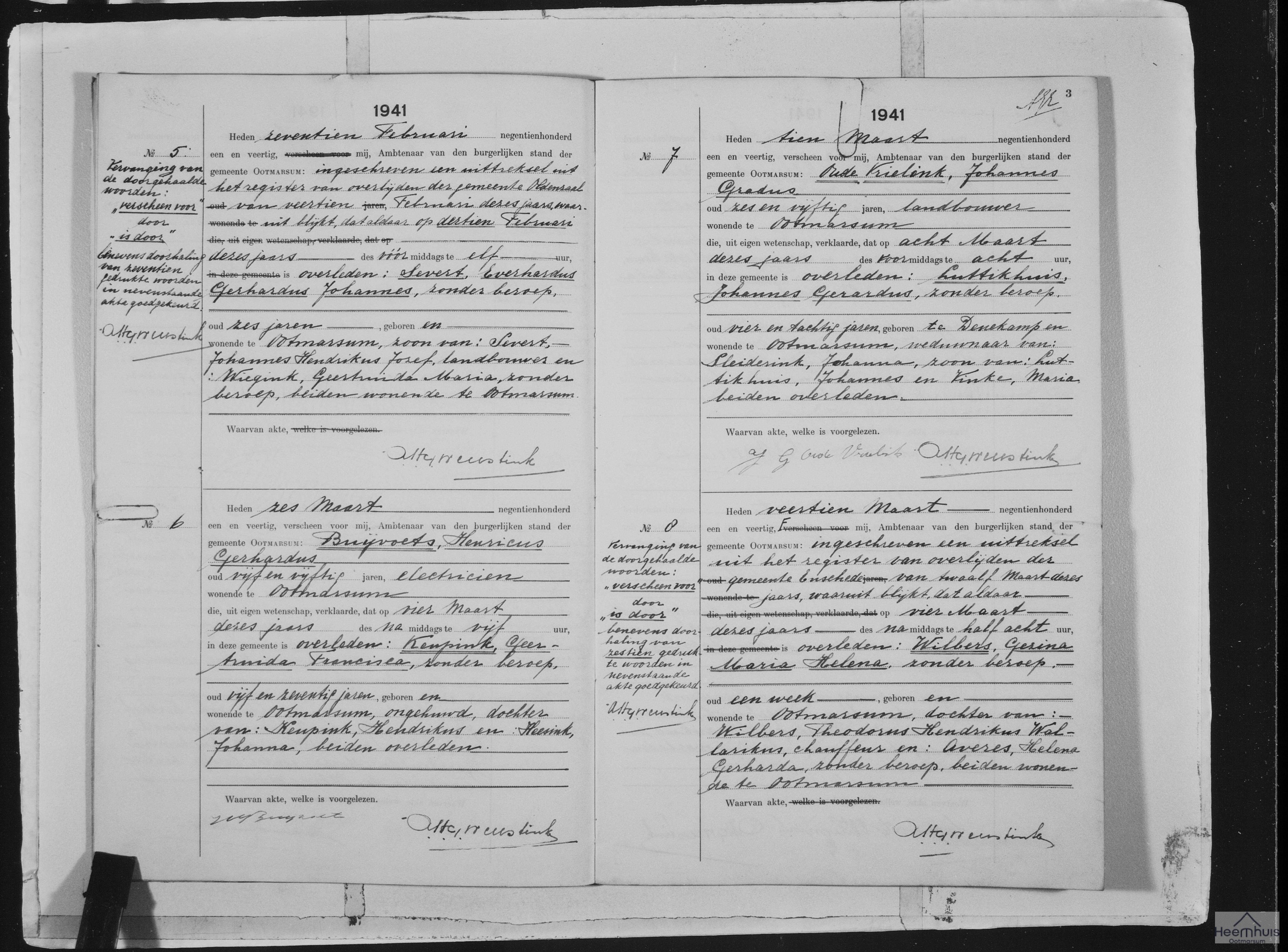 Overlijdensakte van Johannes Gerardus Luttikhuis