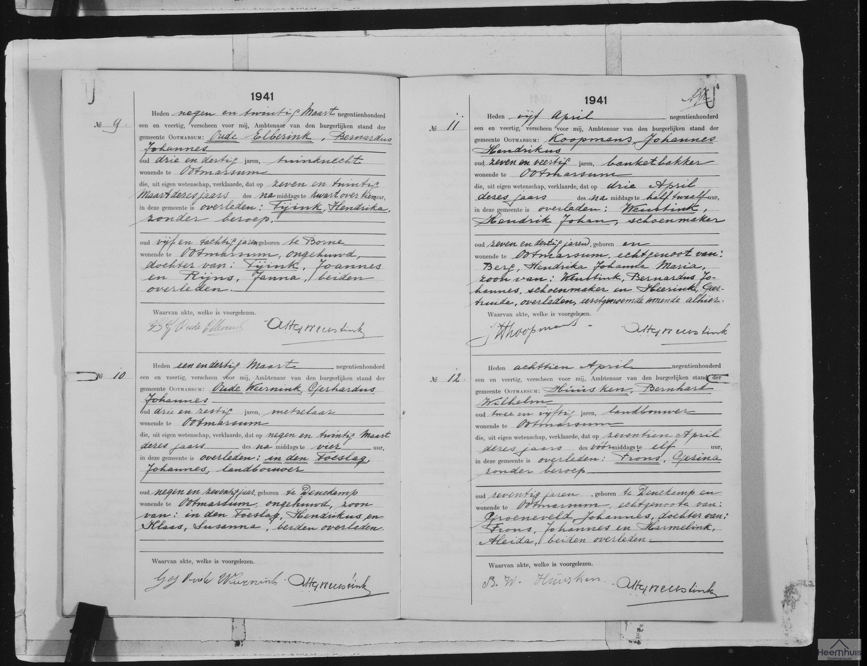 Overlijdensakte van Hendrika Tijink Overlijdensakte van Hendrika Tijink