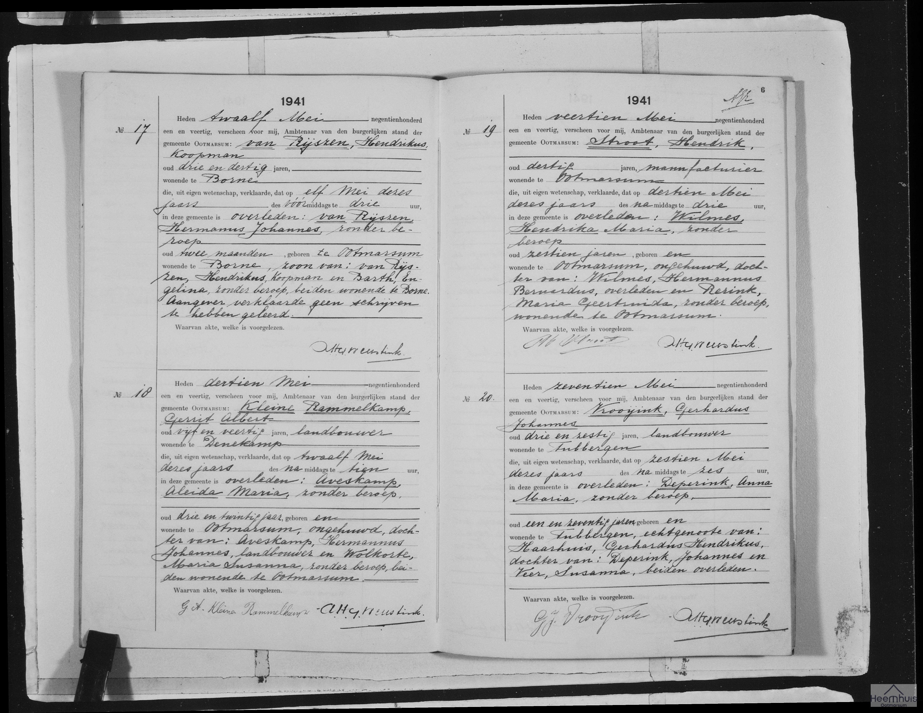 Overlijdensakte van Aleida Maria Aveskamp