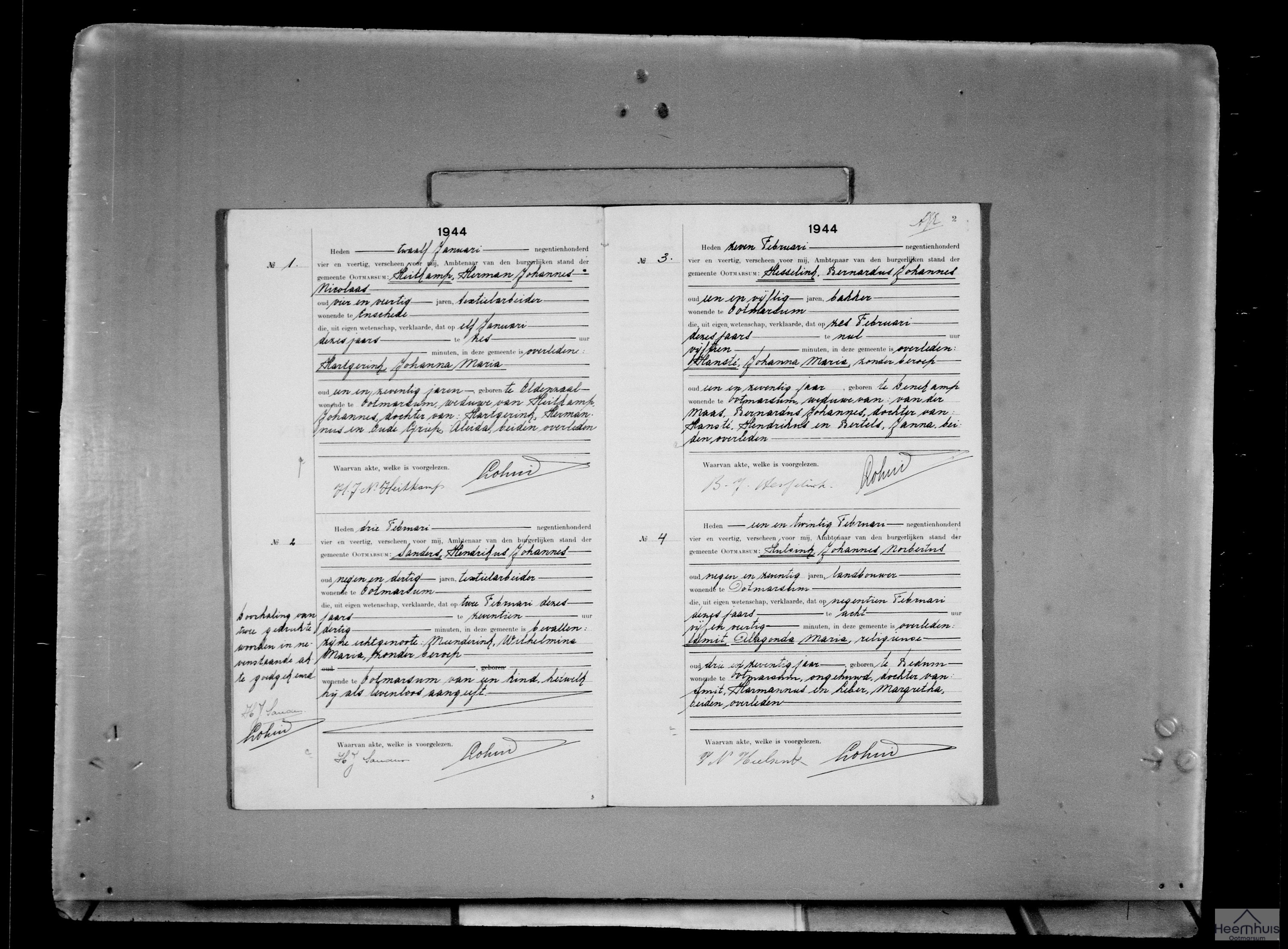 Overlijdensakte van Johanna Maria Hansté Overlijdensakte van Johanna Maria Hansté