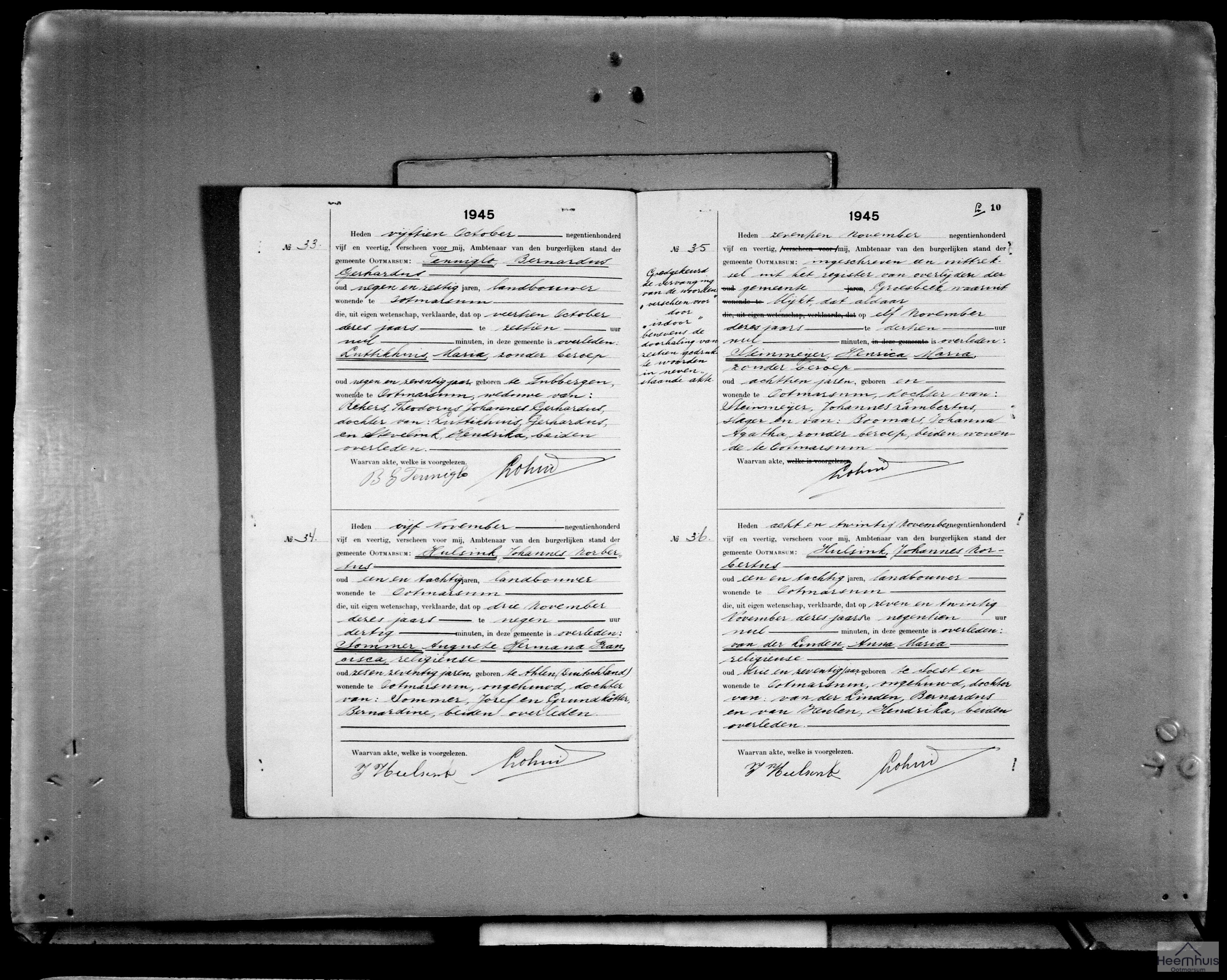 Overlijdensakte van Maria Luttikhuis Overlijdensakte van Maria Luttikhuis