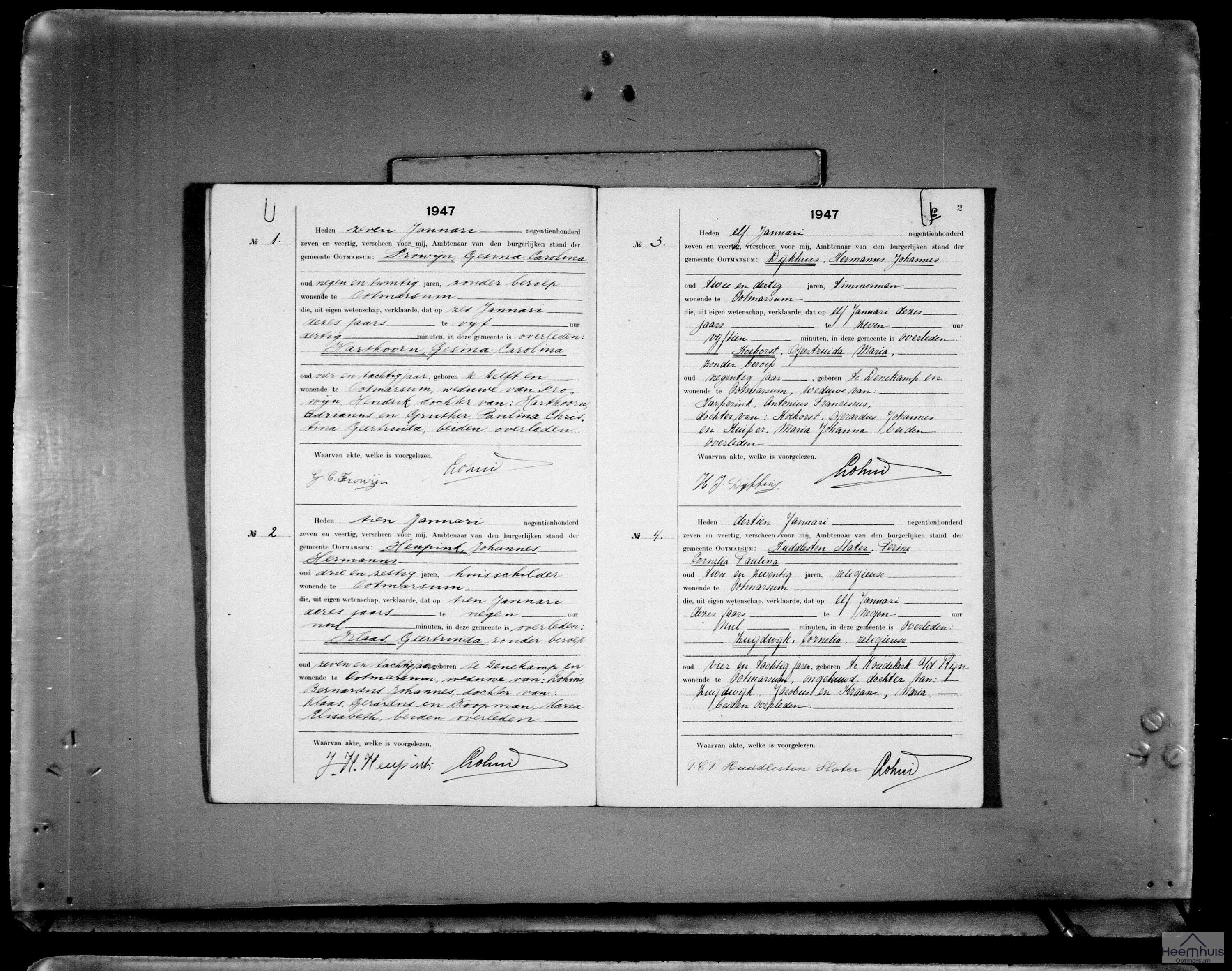 Overlijdensakte van Geertruida Klaas Overlijdensakte van Geertruida Klaas