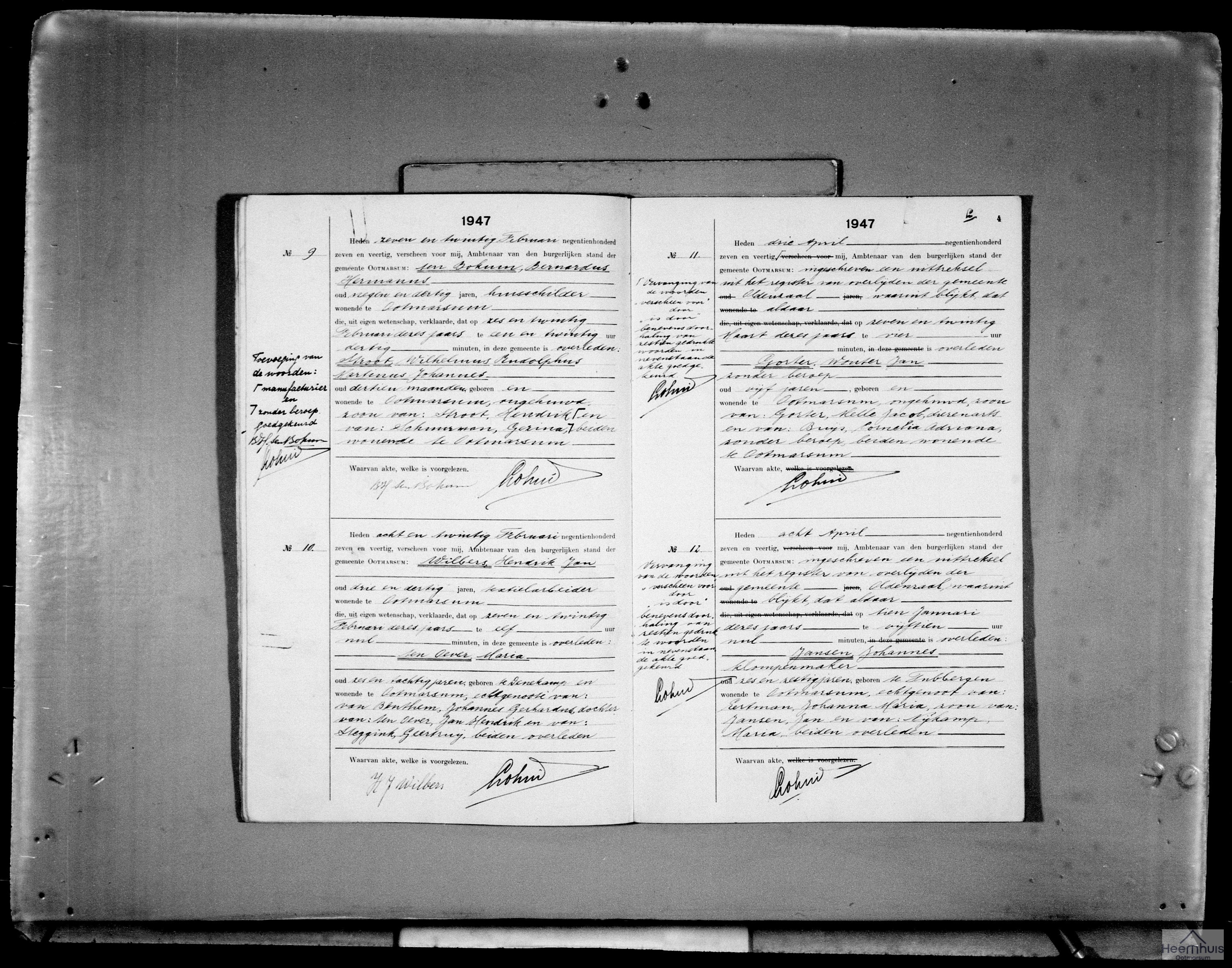 Overlijdensakte van Johannes Jansen