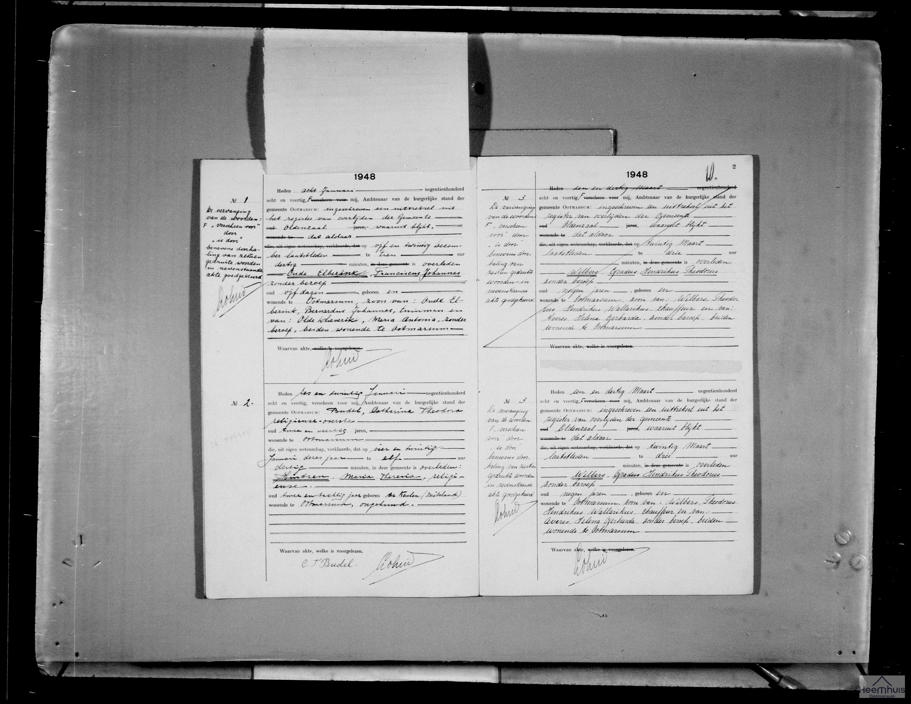 Overlijdensakte van Gradus Hendrikus Theodorus Wilbers Overlijdensakte van Gradus Hendrikus Theodorus Wilbers
