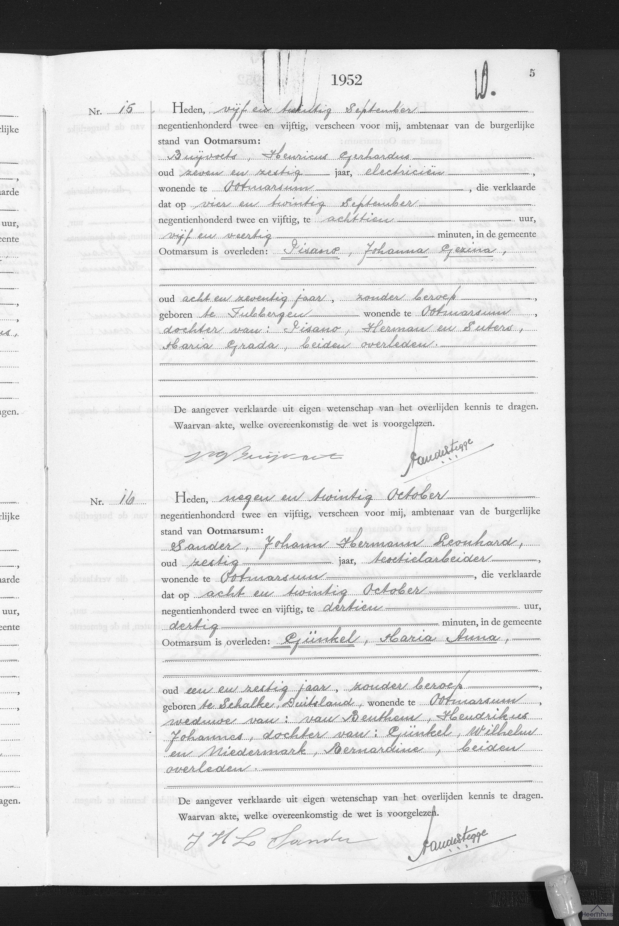 Overlijdensakte van Maria Anna Günkel