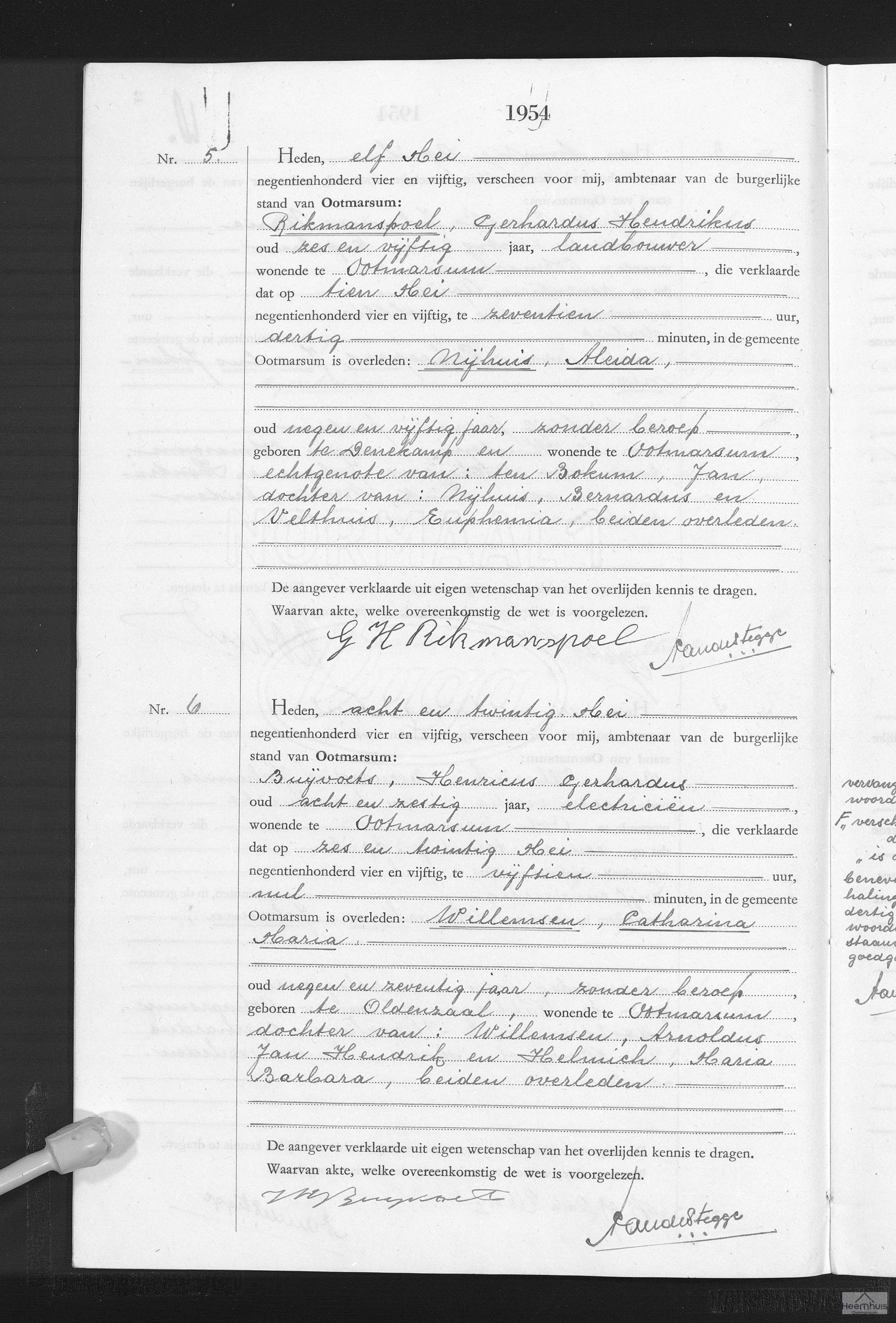 Overlijdensakte van Catharina Maria Willemsen