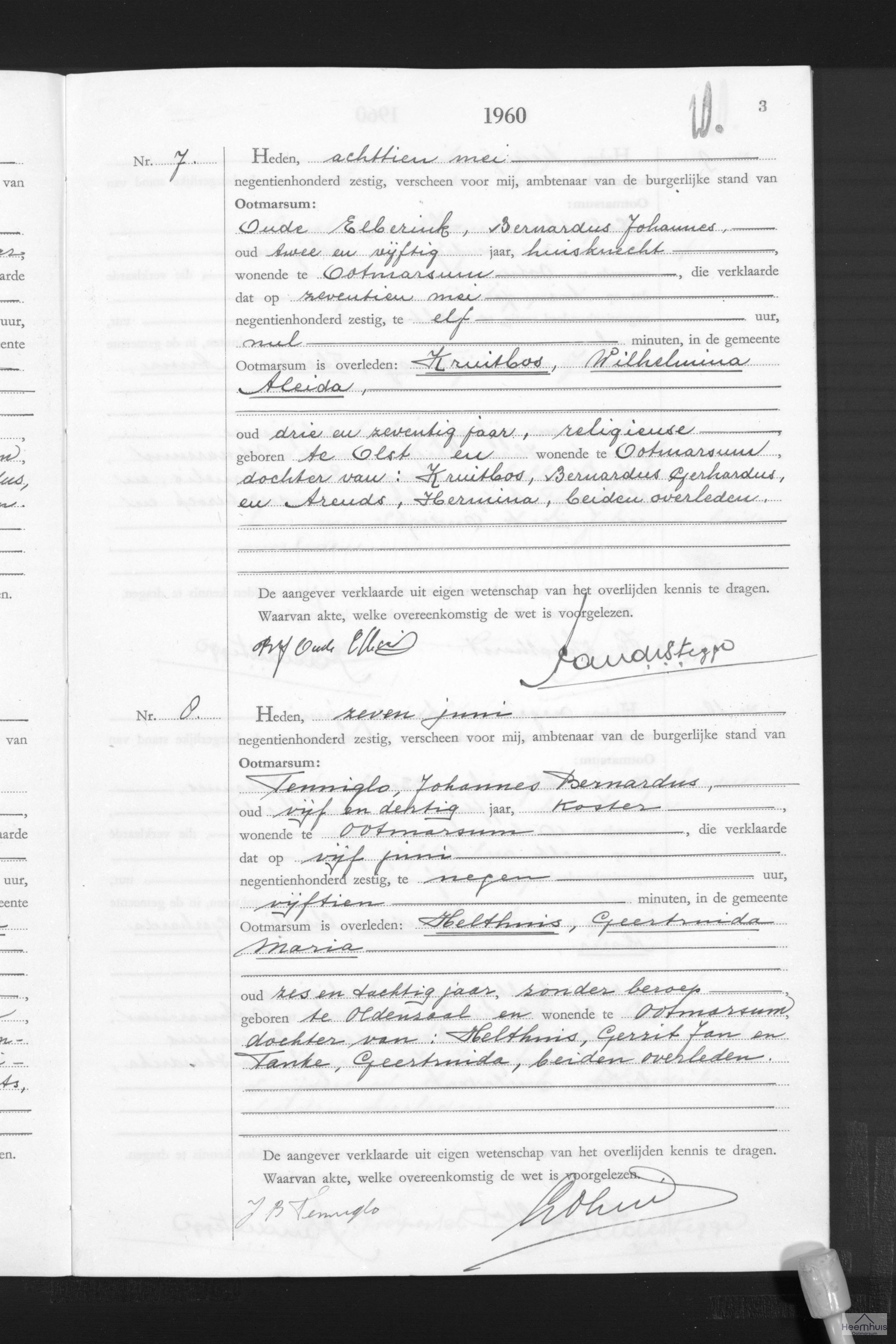 Overlijdensakte van Geertruida Maria Helthuis