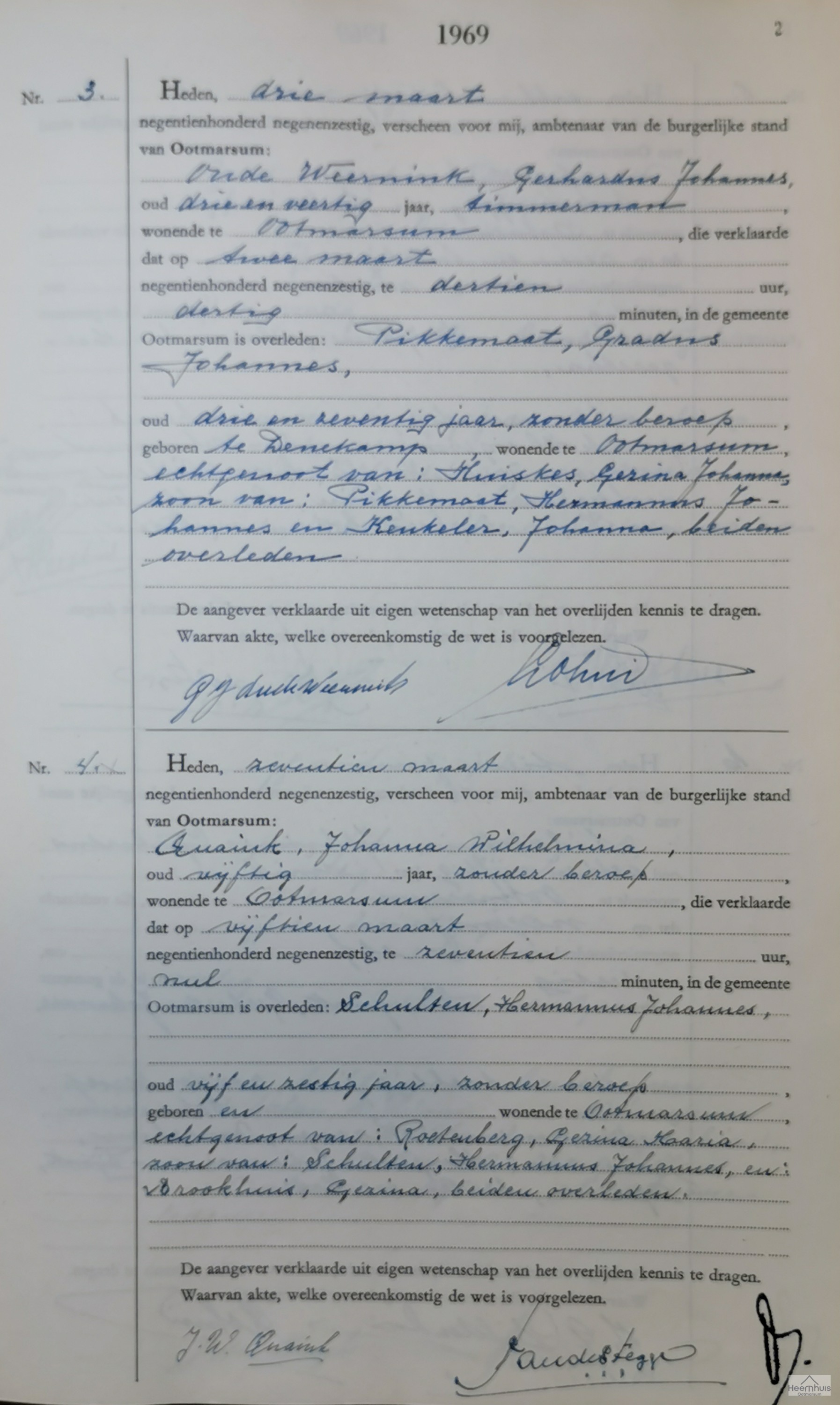 Overlijdensakte van Gradus Johannes Pikkemaat Overlijdensakte van Gradus Johannes Pikkemaat