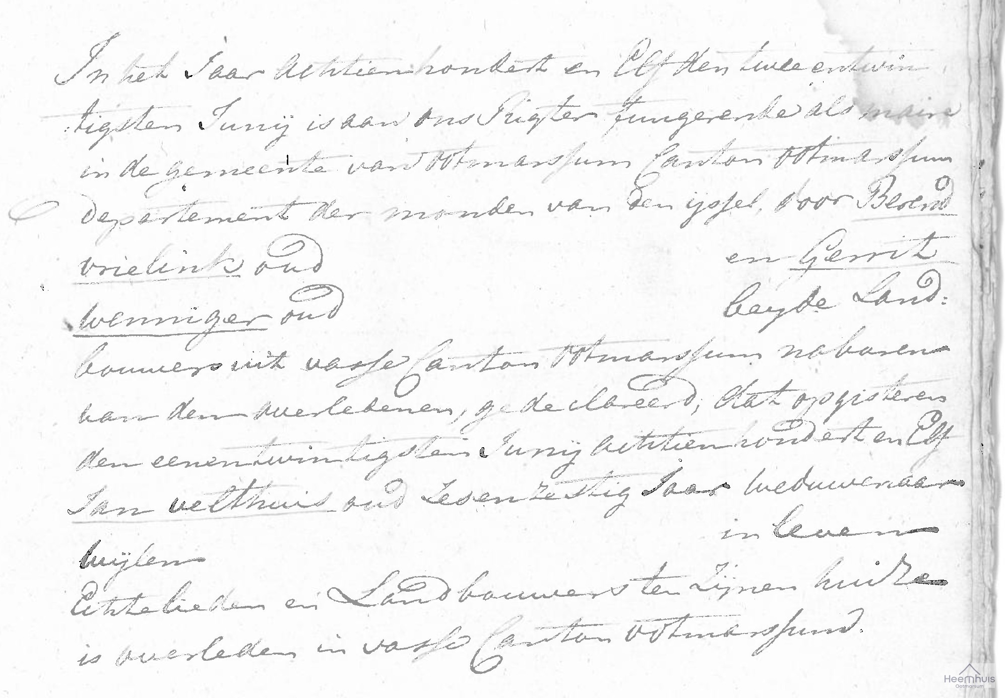 Overlijdensakte van Jan Velthuis