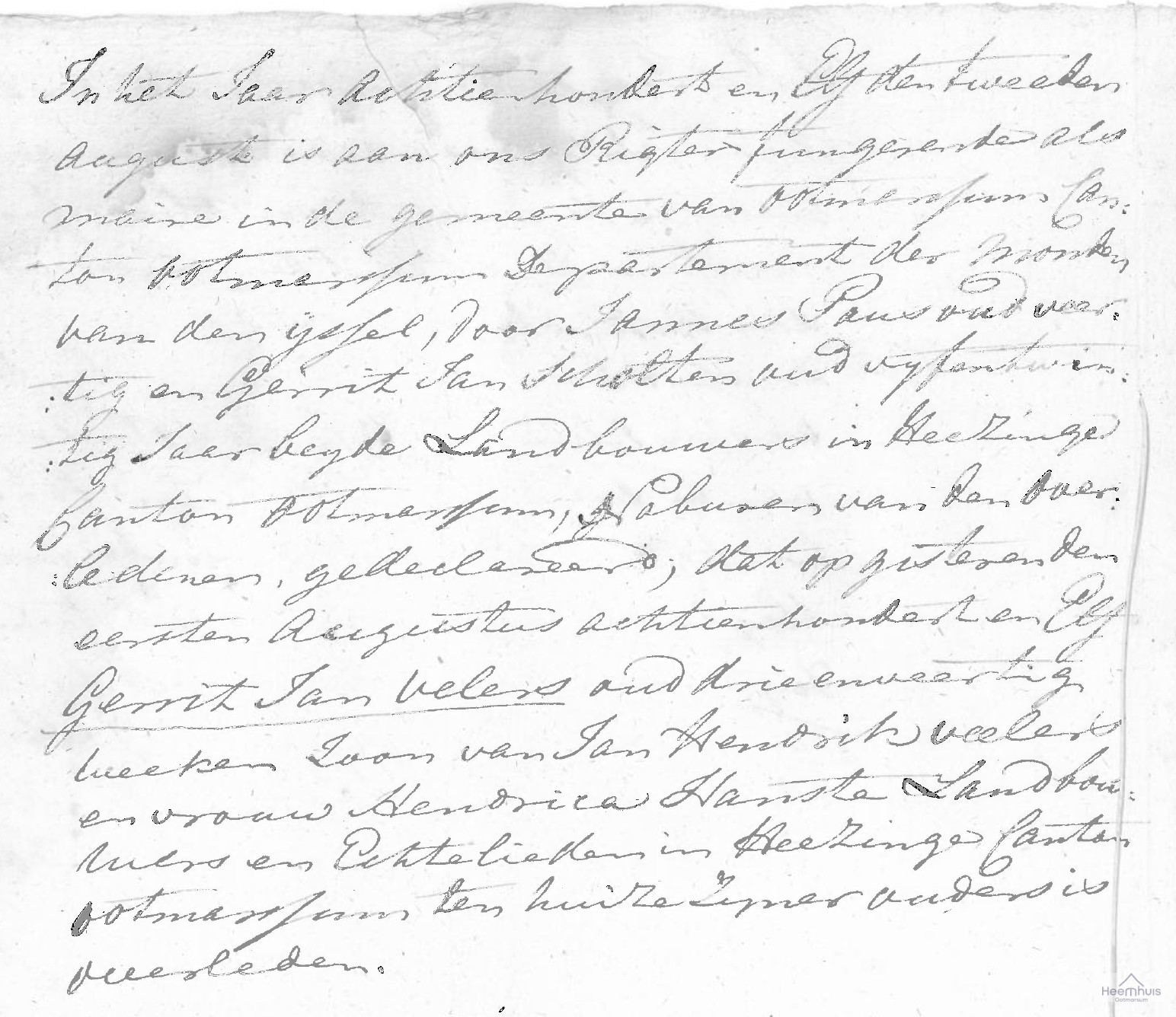 Overlijdensakte van Gerrit Jan Velers