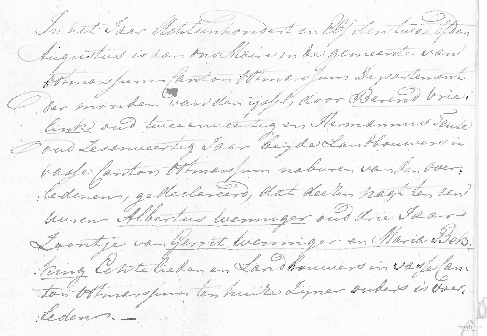 Overlijdensakte van kind Wenniger