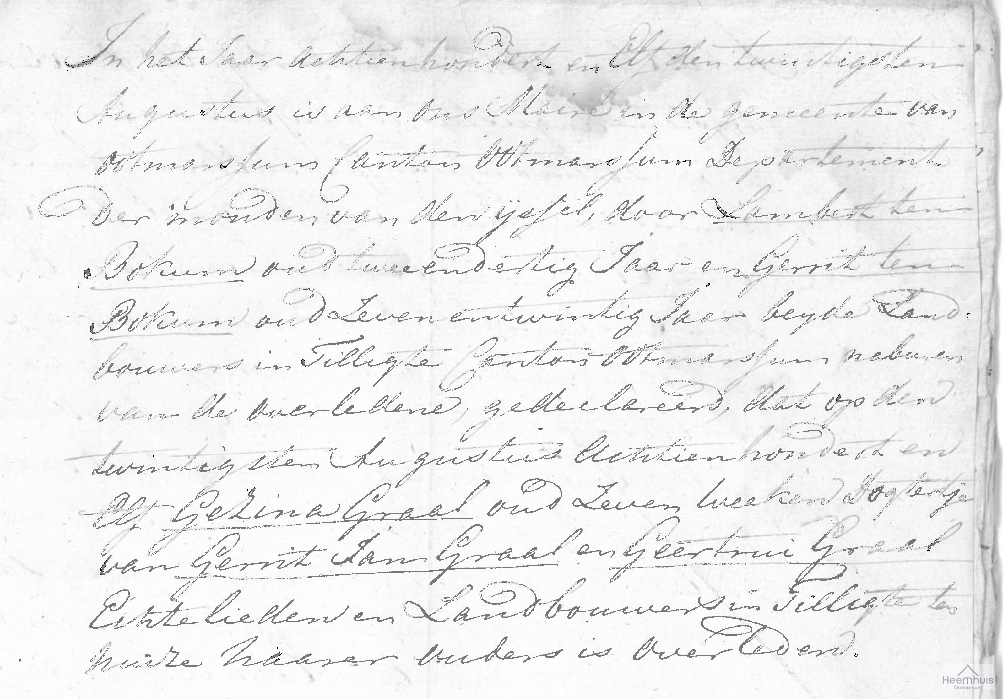 Overlijdensakte van Gezina Graal