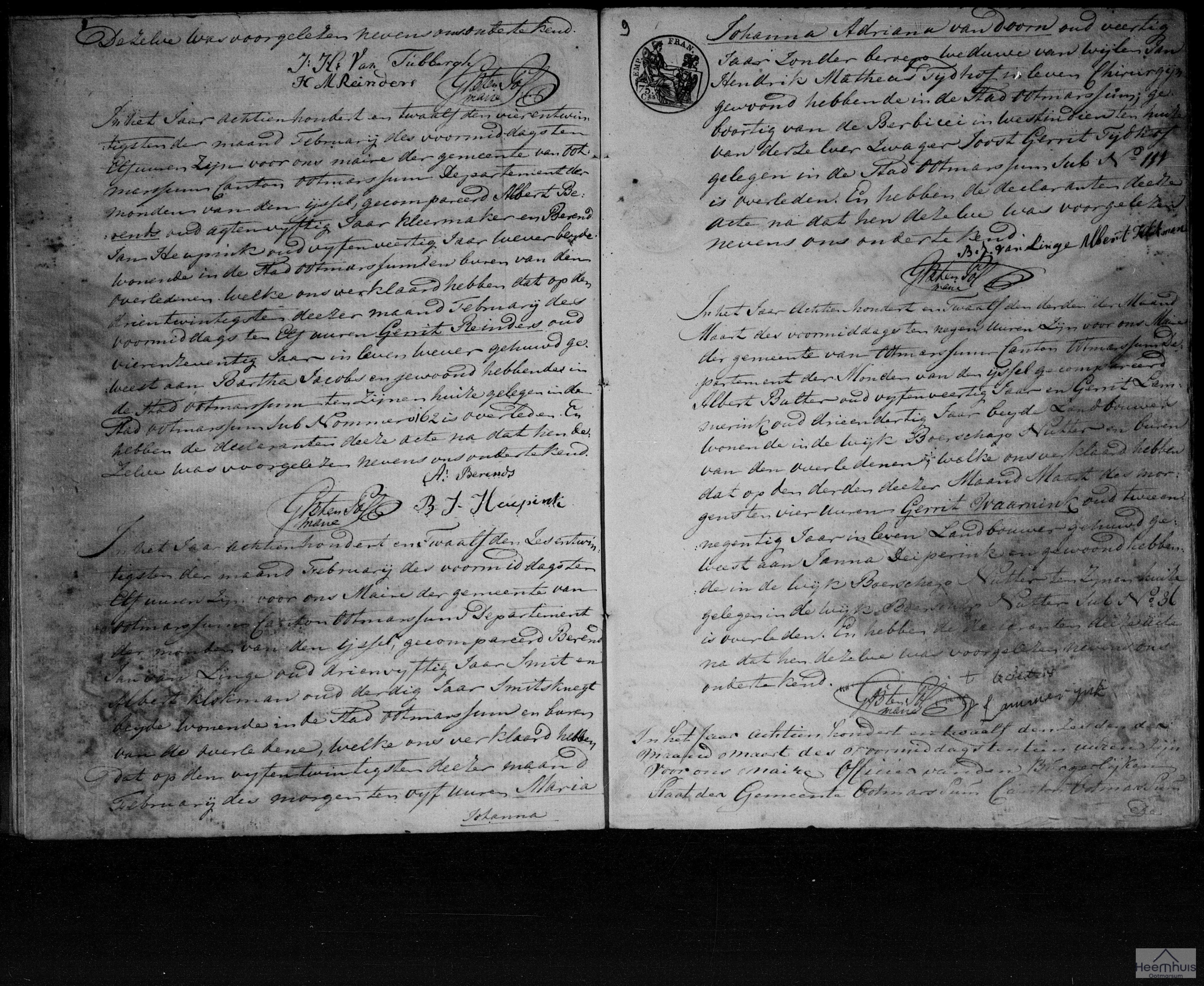 Overlijdensakte van Geertruid ten Voorde