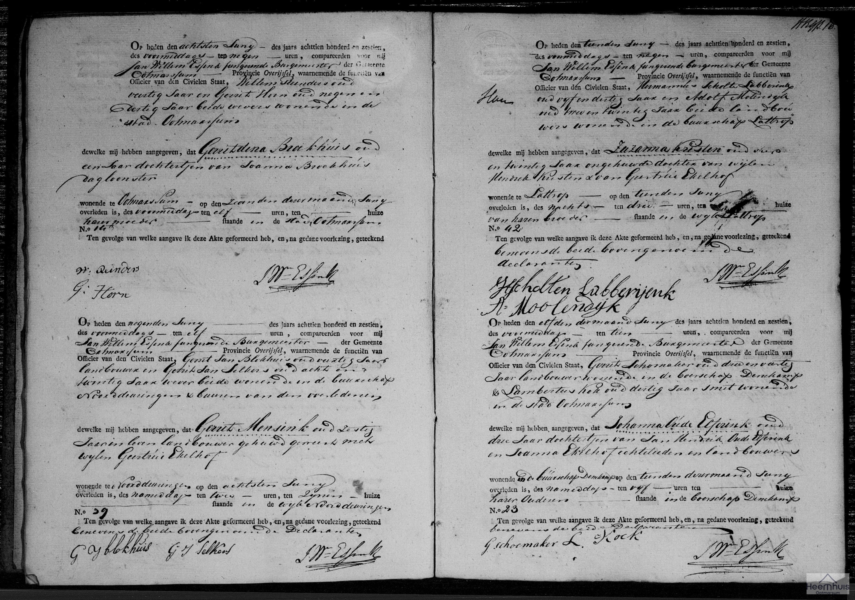 Overlijdensakte van Gerrit Mensink Overlijdensakte van Gerrit Mensink