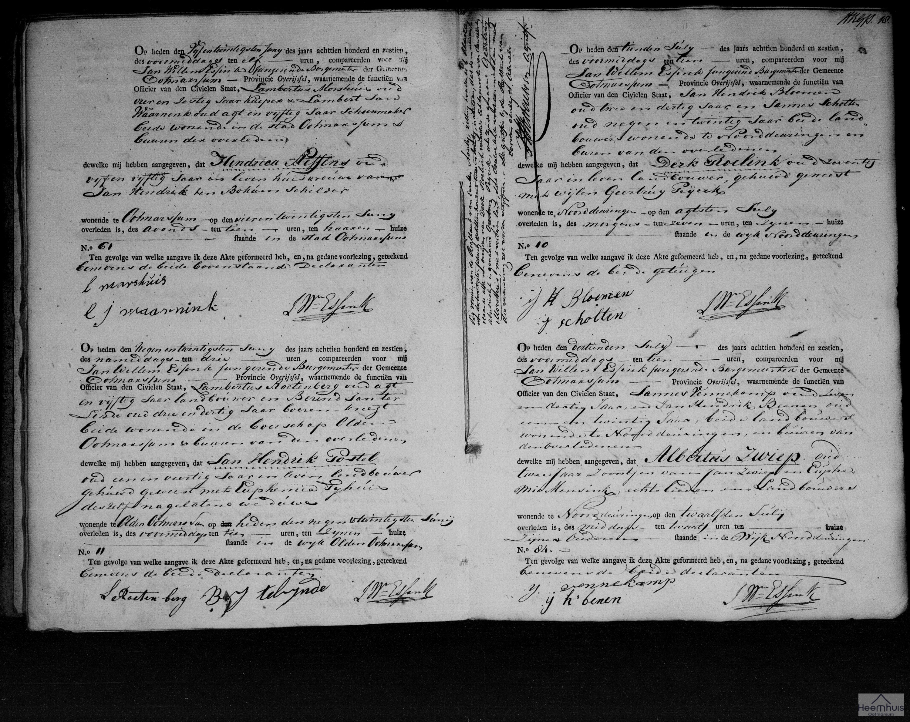 Overlijdensakte van Hendrica Steffens