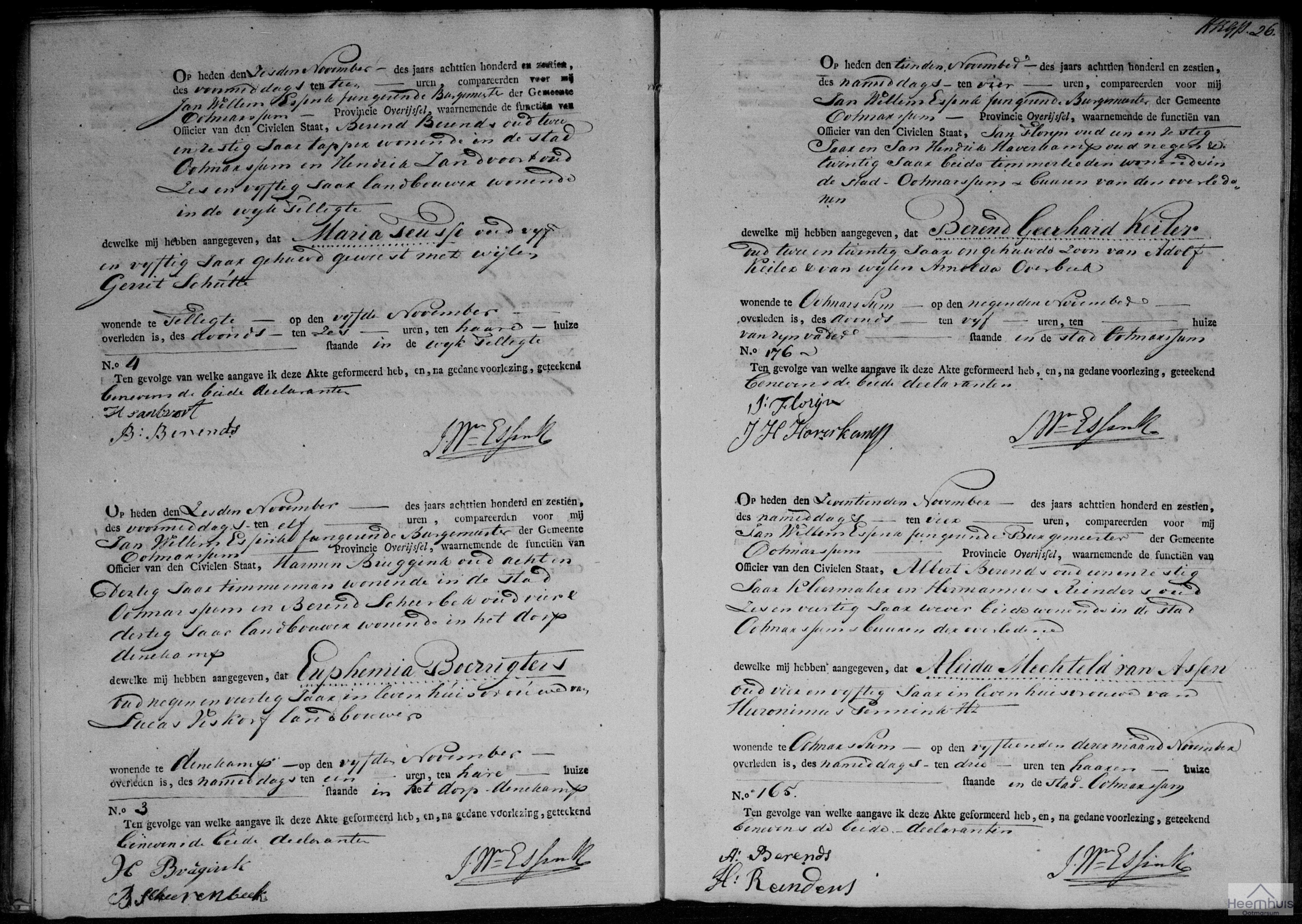 Overlijdensakte van Aleida Mechteld van Assen