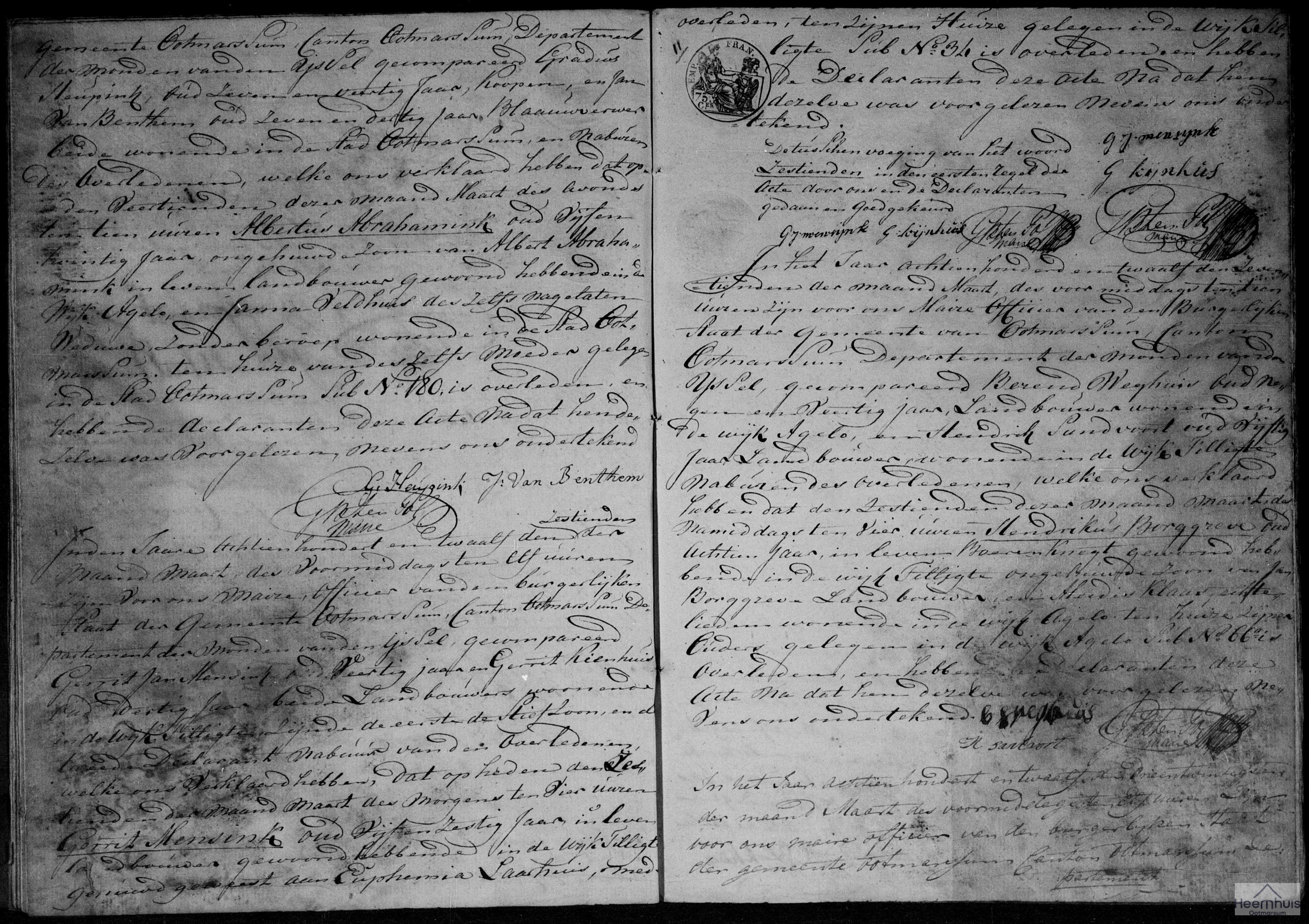 Overlijdensakte van Bernardus Braakhuis