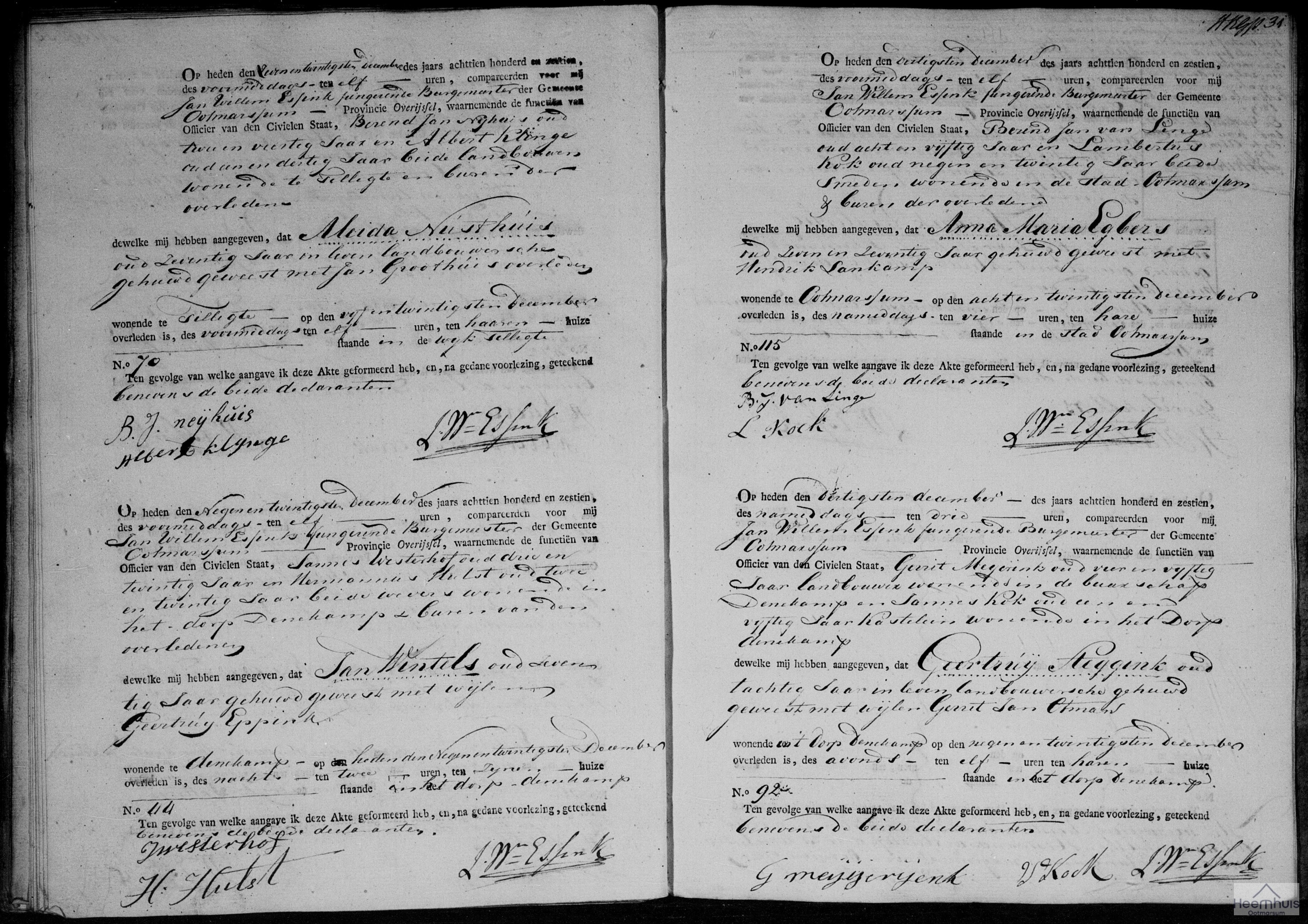 Overlijdensakte van Anna Maria Egbers