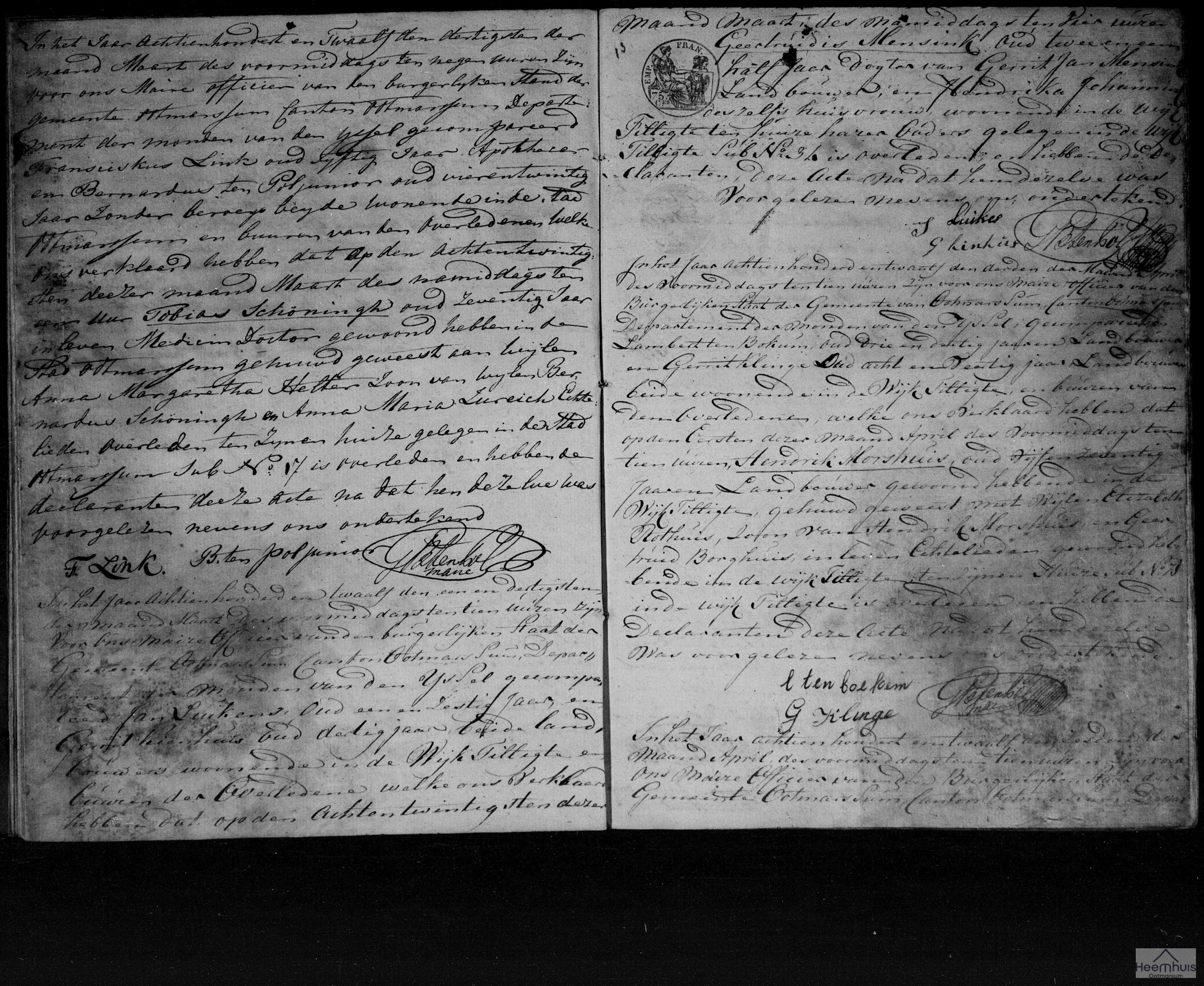 Overlijdensakte van Tobias Schöningh