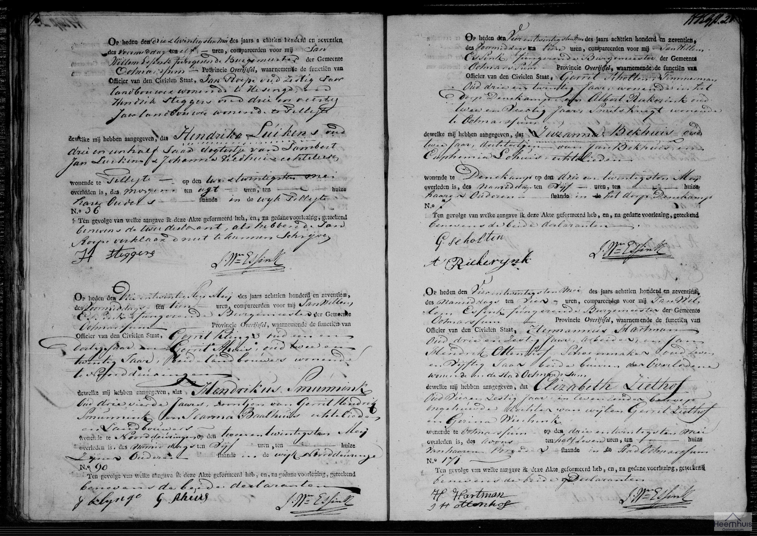 Overlijdensakte van Hendrika Luikens