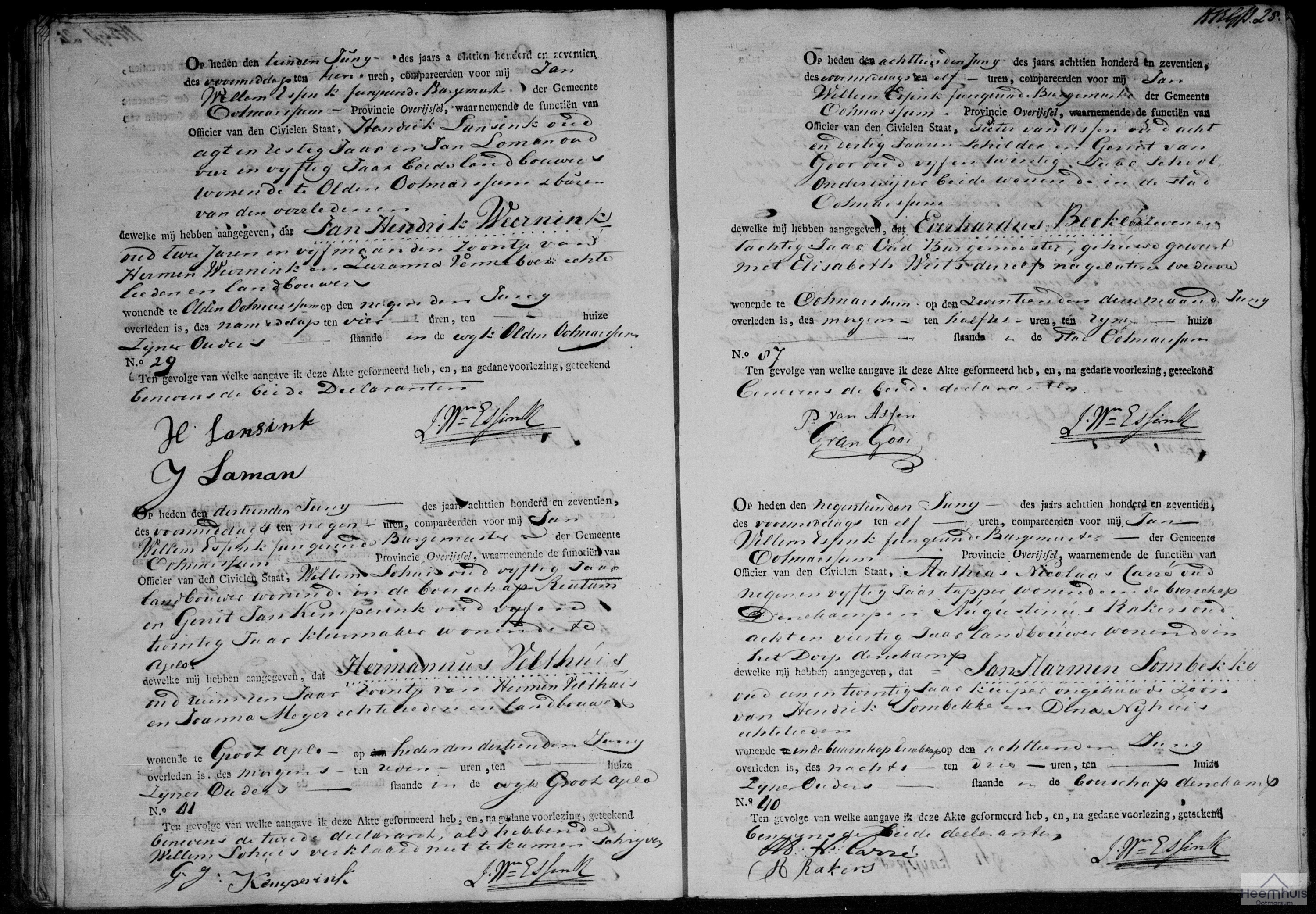 Overlijdensakte van Jan Harmen Sombekke Overlijdensakte van Jan Harmen Sombekke