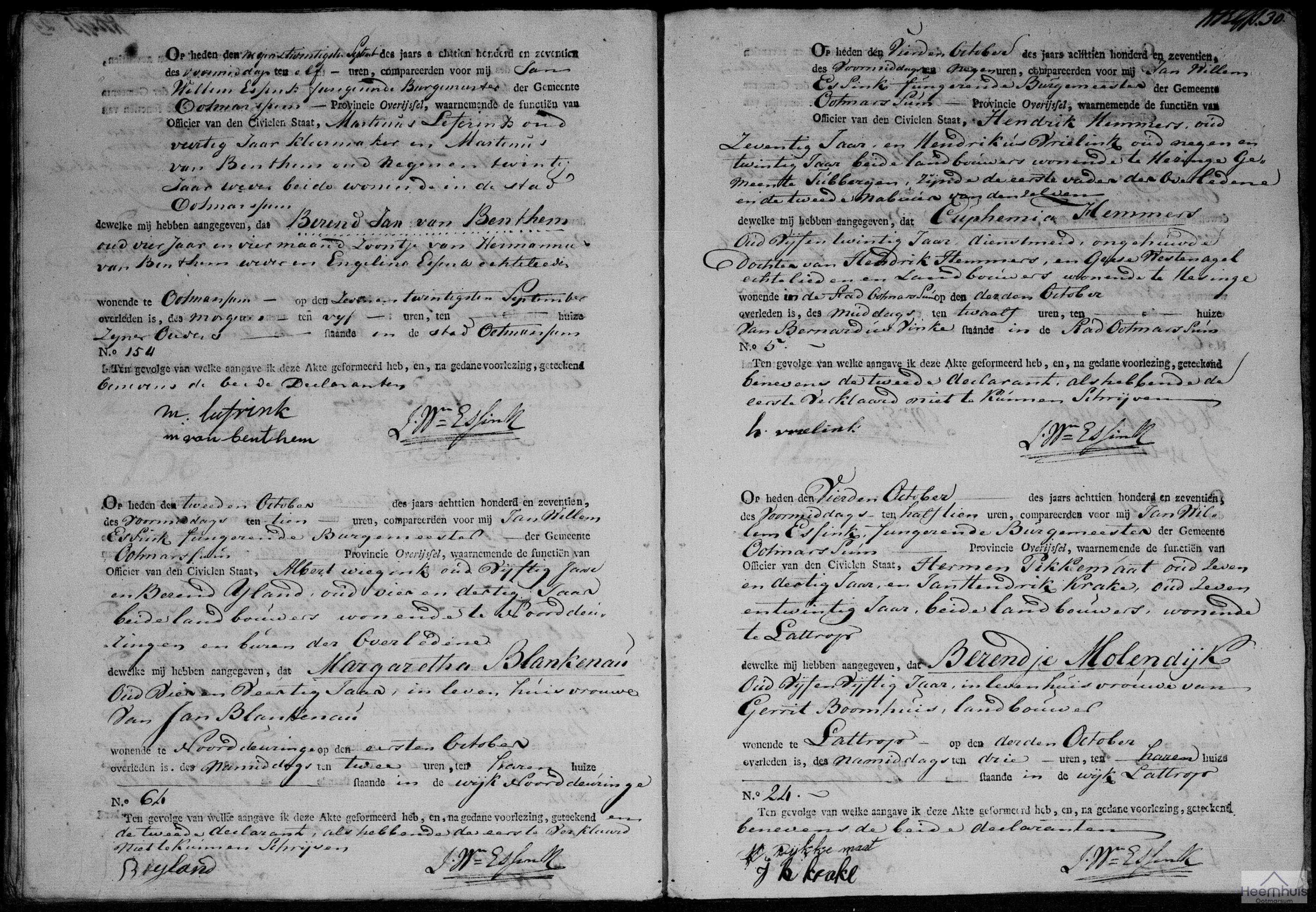 Overlijdensakte van Euphemia Hemmers Overlijdensakte van Euphemia Hemmers