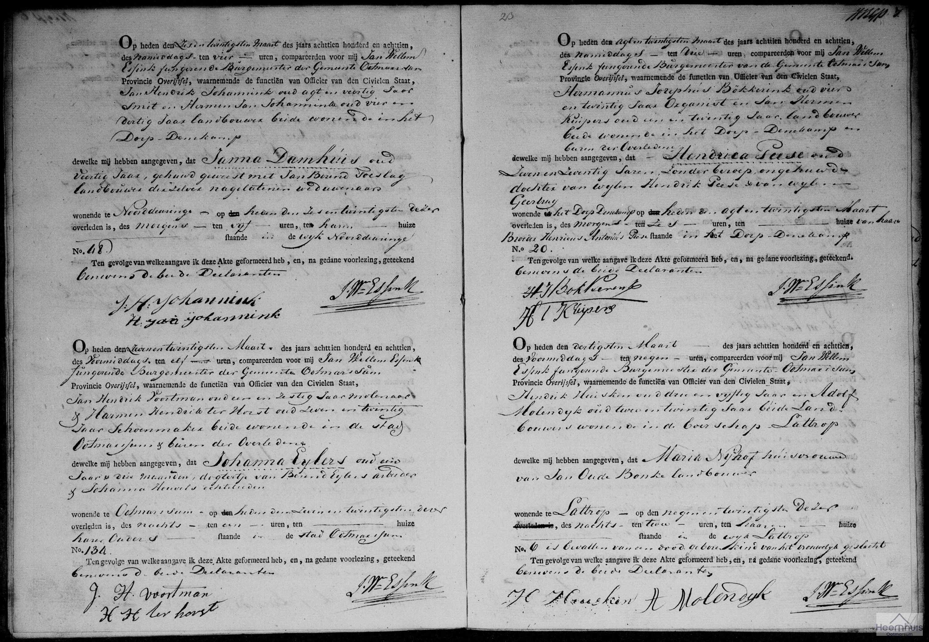 Overlijdensakte van Janna Damhuis