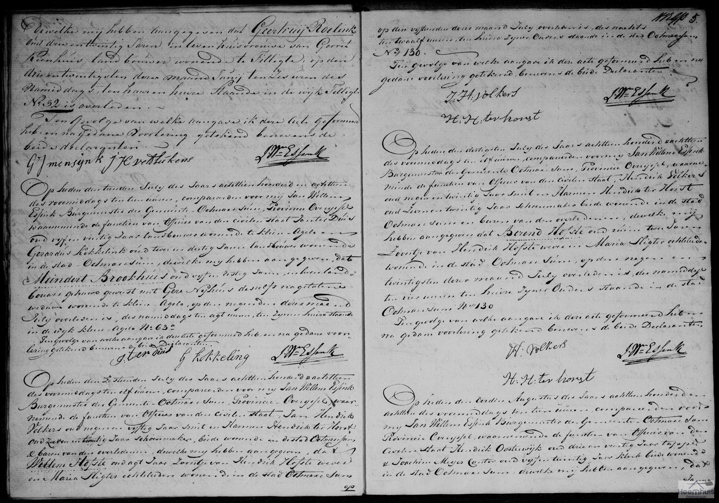 Overlijdensakte van levenloos geboren kind Meijer