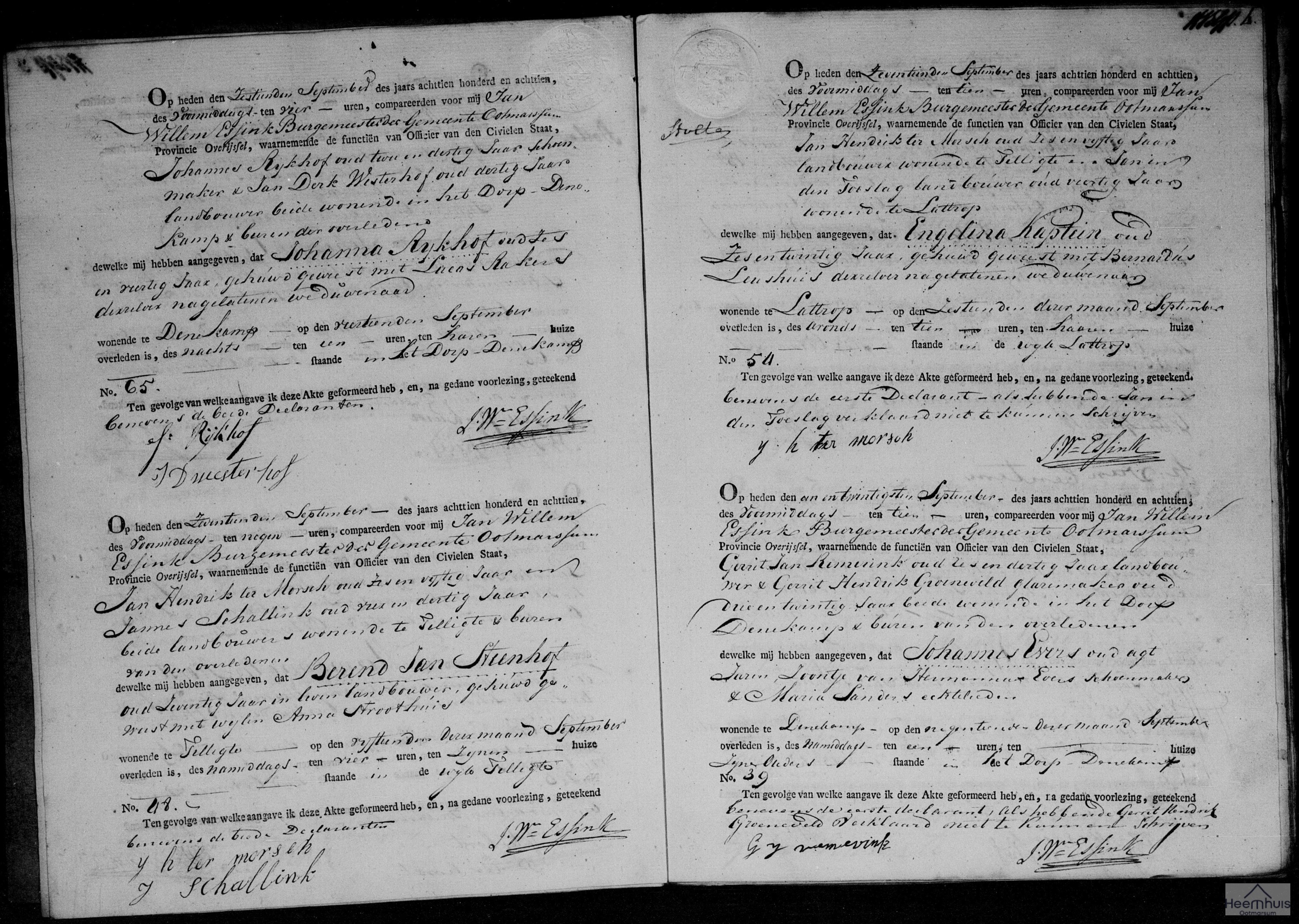 Overlijdensakte van Engelina Kaptein Overlijdensakte van Engelina Kaptein