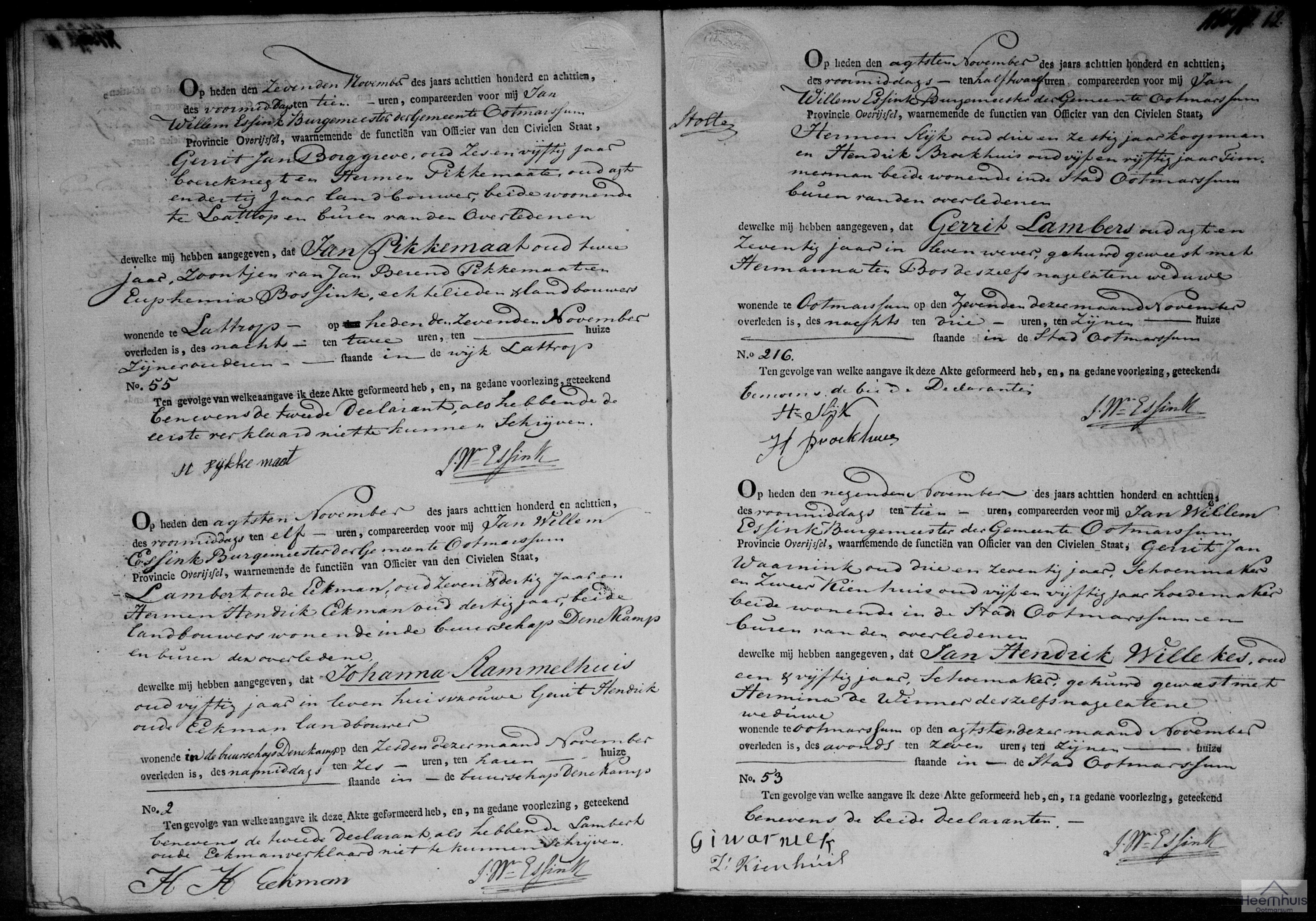 Overlijdensakte van Johanna Rammelhuis Overlijdensakte van Johanna Rammelhuis