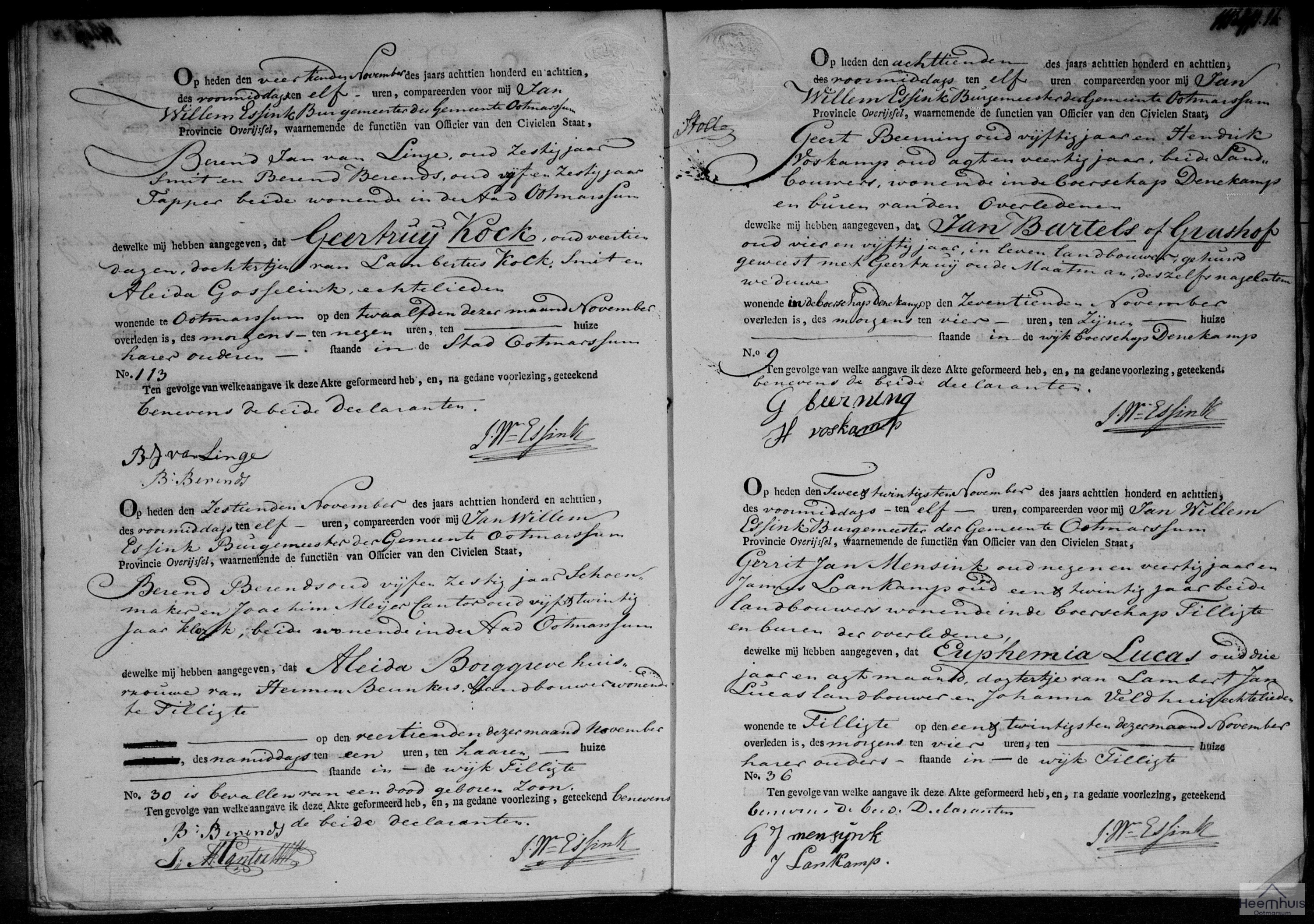 Overlijdensakte van Geertruij Kock