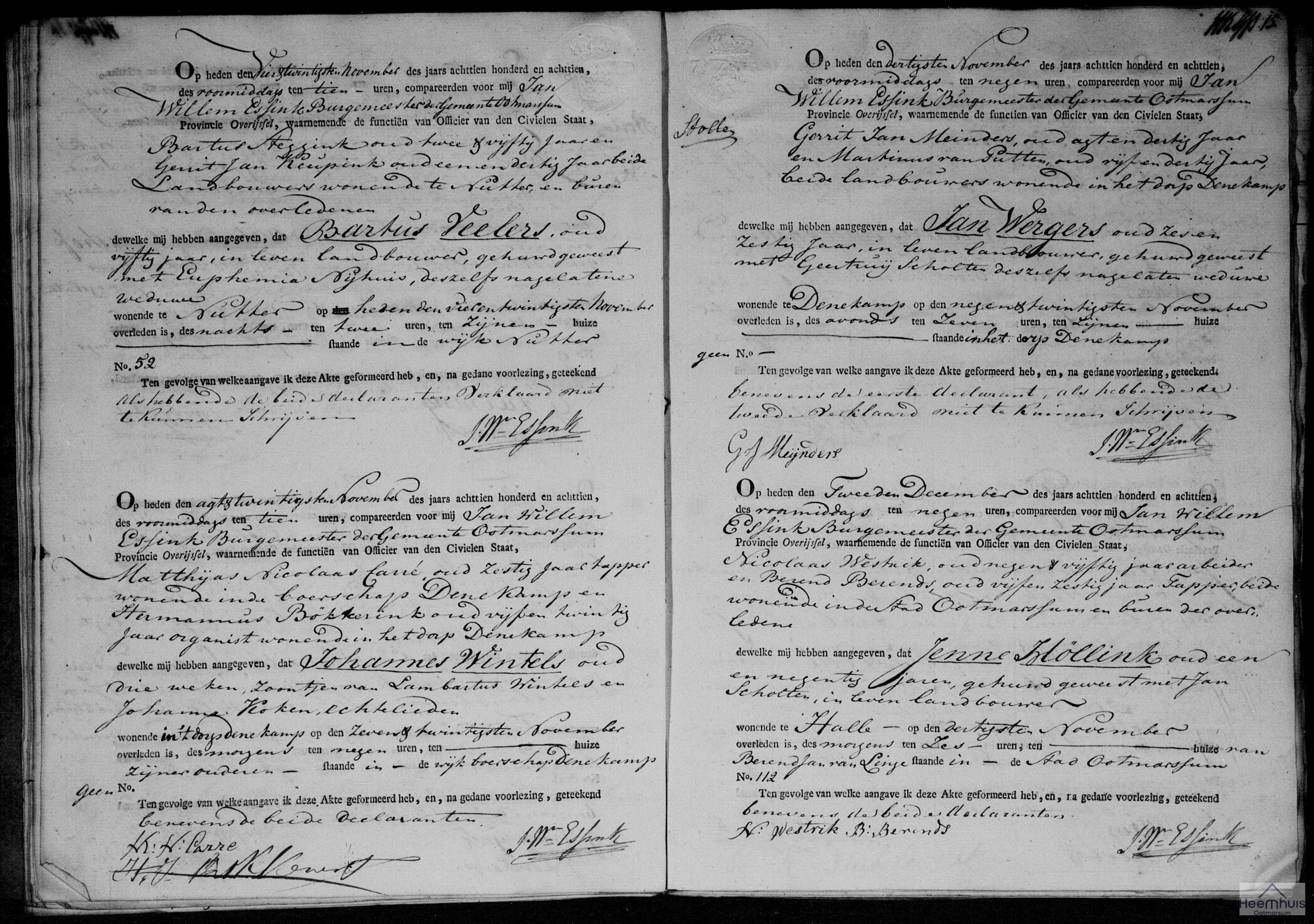 Overlijdensakte van Jan Wergers