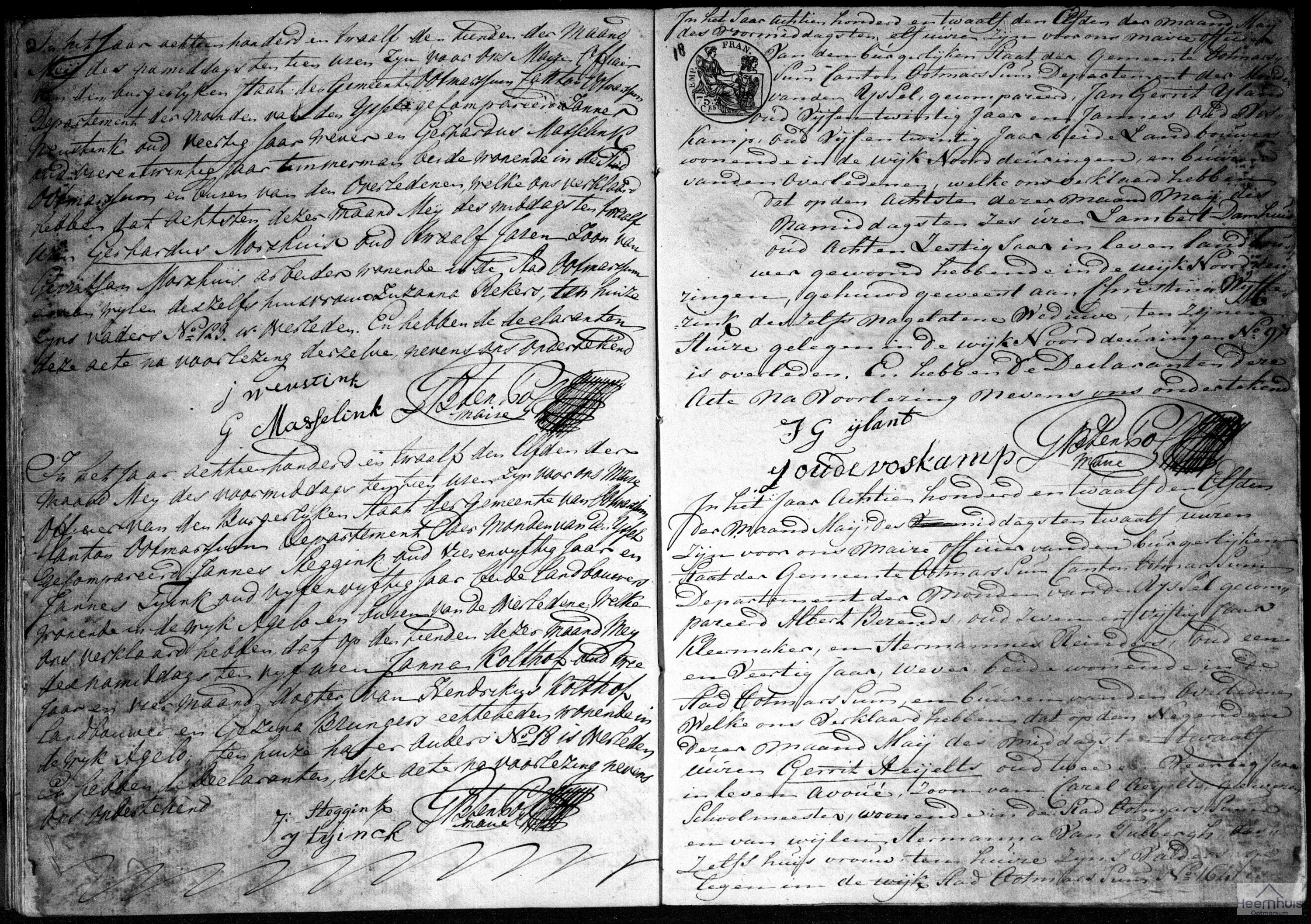 Overlijdensakte van Gerhardus Morshuis