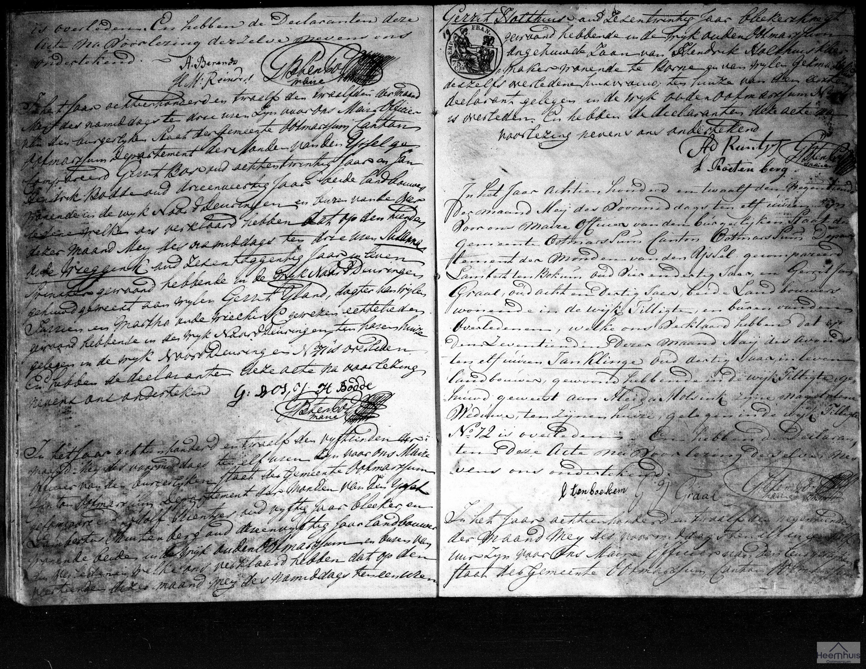 Overlijdensakte van Jan Hendrik Agterpostel