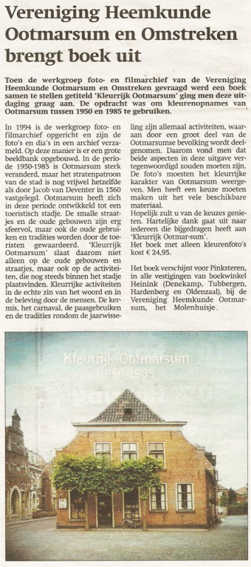 Kleurrijk Ootmarsum krantenknipsel
