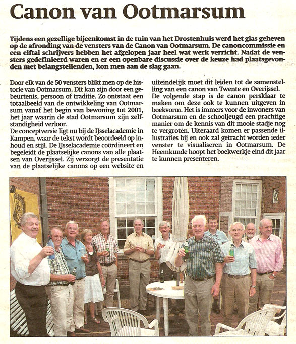 Krantenknipsel uit Dinkelland Visie 29 juli 2010