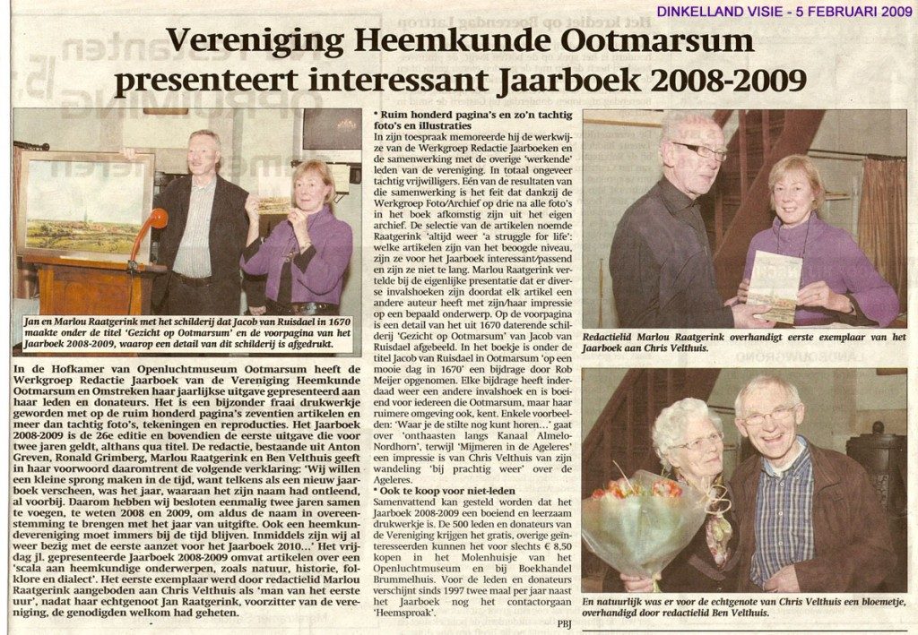 Presentatie Jaarboek 2008/2009 Dinkelland Visie